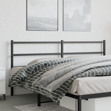 vidaXL Κεφαλάρι Μαύρο Μεταλλικό 206x3x90cm 1 τεμ.
