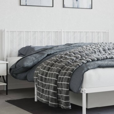 vidaXL Κεφαλάρι Λευκό Μεταλλικό 198x4x90cm 1 τεμ.