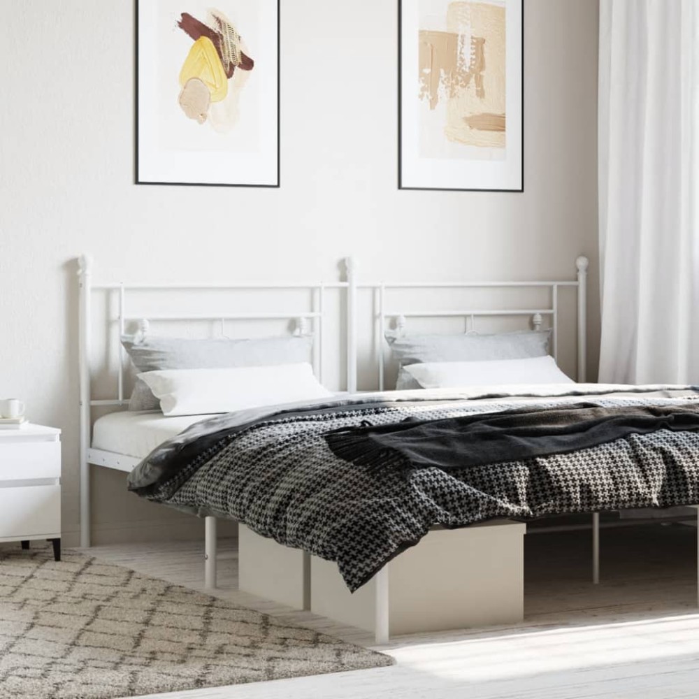 vidaXL Κεφαλάρι Λευκό Μεταλλικό 206x3x97cm 1 τεμ.
