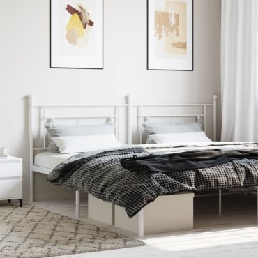 vidaXL Κεφαλάρι Λευκό Μεταλλικό 206x3x97cm 1 τεμ.