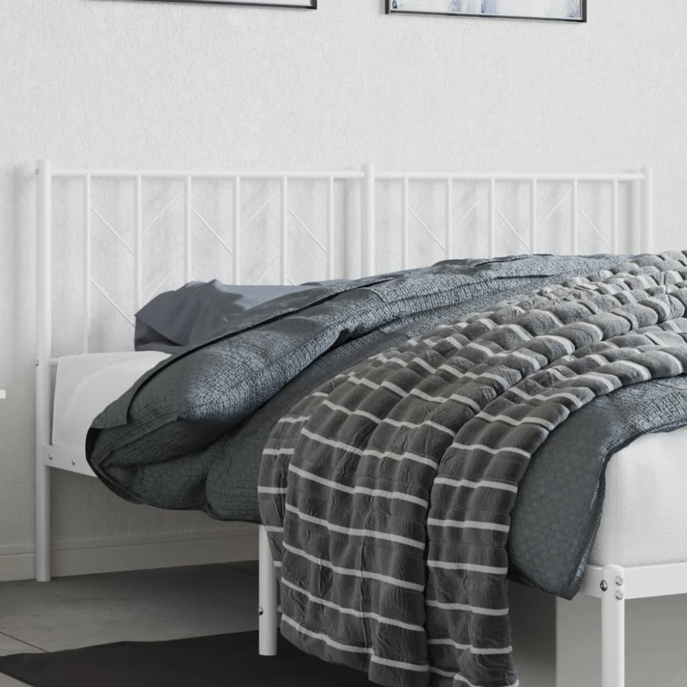 vidaXL Κεφαλάρι Λευκό Μεταλλικό 166x4x90cm 1 τεμ.