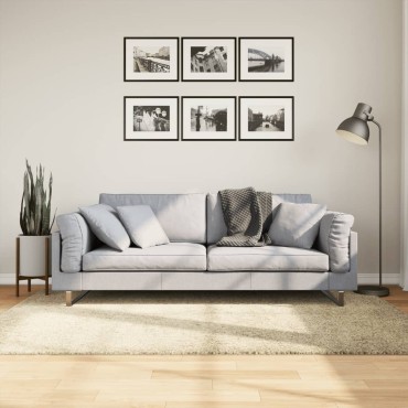 vidaXL Χαλί Shaggy με Ψηλό Πέλος Μοντέρνο Χρυσό 140x200cm