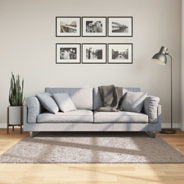 vidaXL Χαλί Shaggy PAMPLONA με Ψηλό Πέλος Μοντέρνο Μπεζ 160x160cm