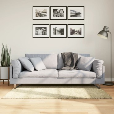 vidaXL Χαλί Shaggy με Ψηλό Πέλος Μοντέρνο Χρυσό 80x 150cm