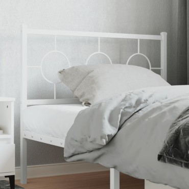 vidaXL Κεφαλάρι Λευκό Μεταλλικό 105x3x91cm 1 τεμ.
