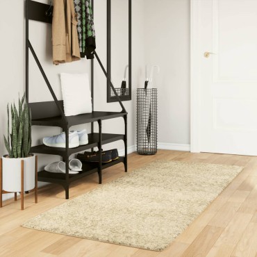 vidaXL Χαλί Shaggy PAMPLONA με Ψηλό Πέλος Μοντέρνο Χρυσό 80x200cm