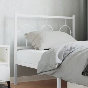 vidaXL Κεφαλάρι Λευκό Μεταλλικό 95x3x91cm 1 τεμ.