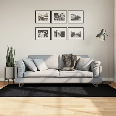 vidaXL Χαλί Shaggy PAMPLONA με Ψηλό Πέλος Μοντέρνο Μαύρο 100x200cm