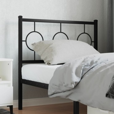 vidaXL Κεφαλάρι Μαύρο Μεταλλικό 95x3x91cm 1 τεμ.