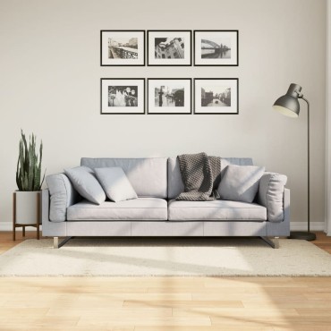 vidaXL Χαλί Shaggy PAMPLONA με Ψηλό Πέλος Μοντέρνο Κρεμ 80x150cm
