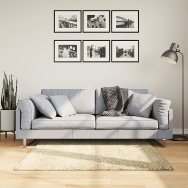 vidaXL Χαλί Shaggy PAMPLONA με Ψηλό Πέλος Μοντέρνο Χρυσό 120x120cm