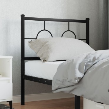 vidaXL Κεφαλάρι Μαύρο Μεταλλικό 85x3x91cm 1 τεμ.