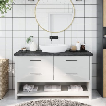 vidaXL Πάγκος Μπάνιου Σκούρο Καφέ 140x40x(2-6) εκ. Επεξεργ. Μασίφ Ξύλο
