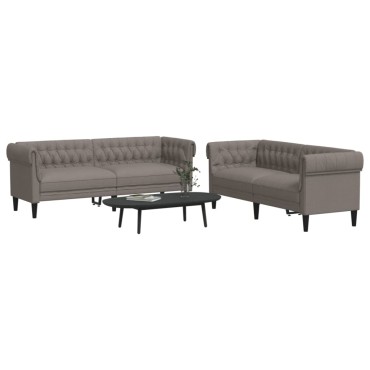 vidaXL Σετ Καναπέ 2 τεμ. Taupe Υφασμάτινο 182,5x74,5x74,5cm  Διθέσιος Τριθέσιος