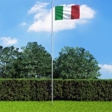 vidaXL Σημαία Ιταλίας και Ιστός 4 μ. από Αλουμίνιο