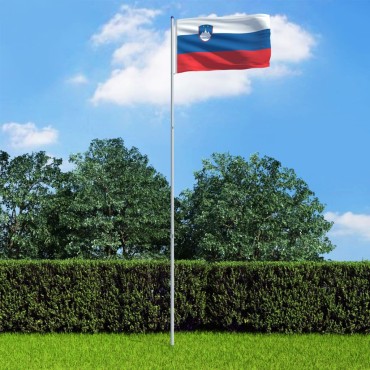 vidaXL Σημαία Σλοβενίας 6 μ. με Ιστό Αλουμινίου