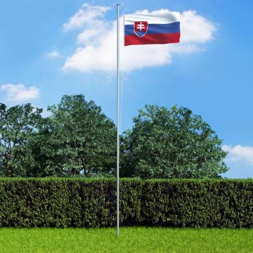 vidaXL Σημαία Σλοβακίας 4 μ. με Ιστό Αλουμινίου