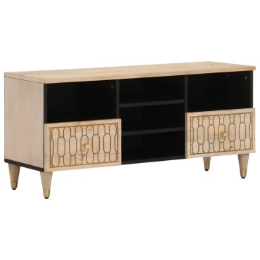 vidaXL Έπιπλο Τηλεόρασης 100x33x46cm από Μασίφ Ξύλο Μάνγκο