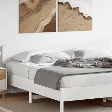 vidaXL Κεφαλάρι Λευκό από Μασίφ Ξύλο Πεύκου 185,5x3,5x81cm 1 τεμ.