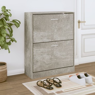 vidaXL Παπουτσοθήκη Γκρι Σκυροδέματος 63x24x81cm Επεξεργασμένο Ξύλο