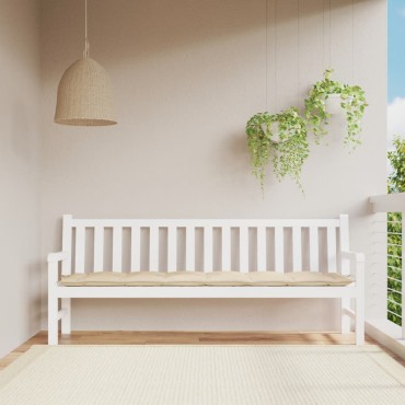 vidaXL Μαξιλάρι Πάγκου Κήπου Μπεζ 200x50x7cm Ύφασμα Oxford