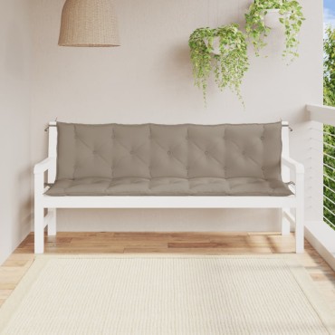 vidaXL Μαξιλάρια Πάγκου Κήπου 2 τεμ. Taupe 180x50x7cm Ύφασμα Oxford