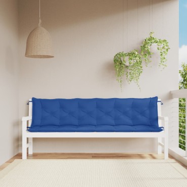 vidaXL Μαξιλάρια Πάγκου Κήπου 2 τεμ. Μπλε 200x50x7cm Ύφασμα Oxford
