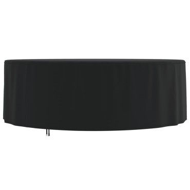 vidaXL Κάλυμμα Επίπλων Κήπου Στρογγυλό Μαύρο 244x71cm 420D Oxford 1 τεμ.