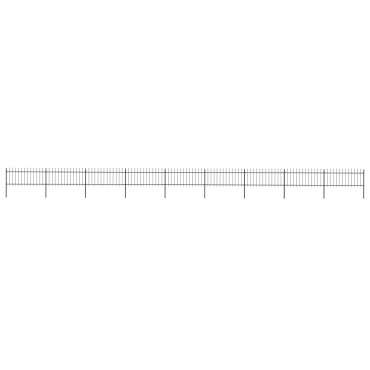 vidaXL Κάγκελα Περίφραξης με Λόγχες Μαύρα 15,3x0,8 μ. από Χάλυβα 1530x130cm