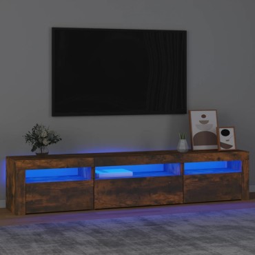 vidaXL Έπιπλο Τηλεόρασης με LED Καπνιστή Δρυς 195x35x40cm
