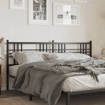 vidaXL Κεφαλάρι Μαύρο Μεταλλικό 198x3x90cm 1 τεμ.