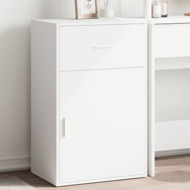 vidaXL Ραφιέρα με Ντουλάπια Λευκή 56,5x39x90cm Επεξεργασμένο Ξύλο 1 τεμ.