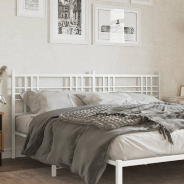 vidaXL Κεφαλάρι Λευκό Μεταλλικό 206x3x90cm 1 τεμ.