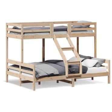 vidaXL Κουκέτα 90x200/140x200cm από Μασίφ Ξύλο Πεύκου 1 τεμ. - Διπλό