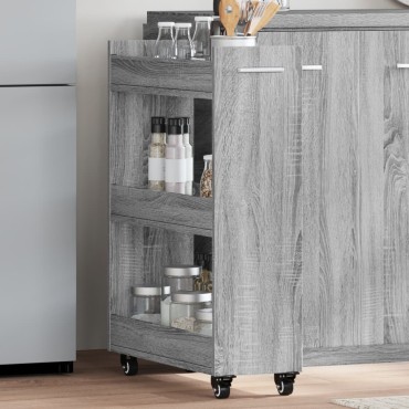 vidaXL Έπιπλο με Ρόδες Γκρι Sonoma 60x22x79cm από Επεξεργασμένο Ξύλο 1 τεμ.