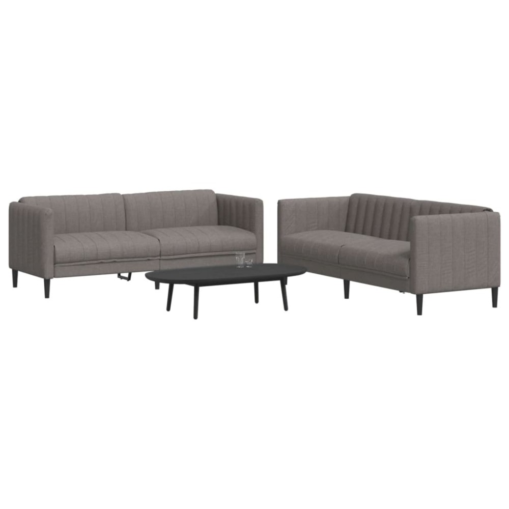 vidaXL Σετ Καναπέ 2 τεμ. Taupe Υφασμάτινο 176x76,5x74,5cm  Διθέσιος Τριθέσιος