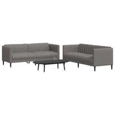 vidaXL Σετ Καναπέ 2 τεμ. Taupe Υφασμάτινο 176x76,5x74,5cm  Διθέσιος Τριθέσιος
