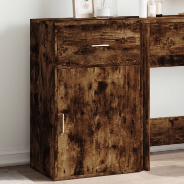 vidaXL Ραφιέρα με Ντουλάπια Καπνιστή Δρυς 56,5x39x90cm Επεξ. Ξύλο 1 τεμ.