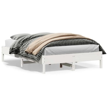 vidaXL Σκελετός Κρεβ. Χωρίς Στρώμα Λευκό 120x200cm Μασίφ Πεύκο 1 τεμ. - Μονό