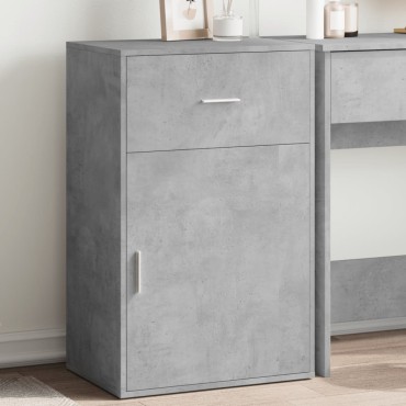 vidaXL Ραφιέρα με Ντουλάπια Γκρι Σκυροδέμ. 56,5x39x90cm Επεξ. Ξύλο 1 τεμ.