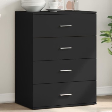 vidaXL Συρταριέρα Μαύρη 60x39x80cm από Επεξεργασμένο Ξύλο 1 τεμ.
