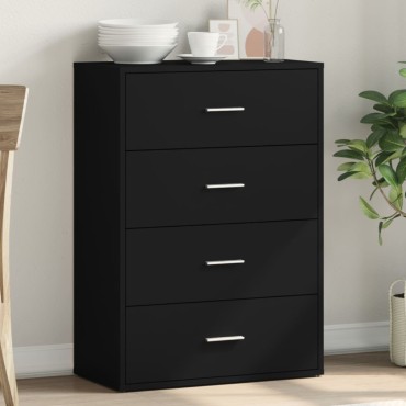 vidaXL Συρταριέρα Μαύρη 60x31x84cm από Επεξεργασμένο Ξύλο 1 τεμ.