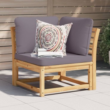vidaXL Καναπές Κήπου Γωνιακός Μαξιλάρια 73x73x65cm Μασίφ Ξύλο Ακακίας 1 τεμ.