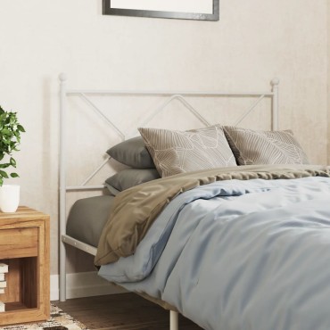 vidaXL Κεφαλάρι Λευκό Μεταλλικό 105x3x90,5cm 1 τεμ.