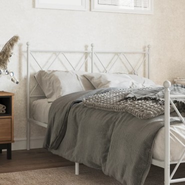vidaXL Κεφαλάρι Λευκό Μεταλλικό 125x3x90,5cm 1 τεμ.