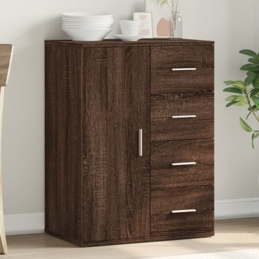 vidaXL Μπουφές Καφέ Δρυς 59x39x80cm από Επεξεργασμένο Ξύλο 1 τεμ.