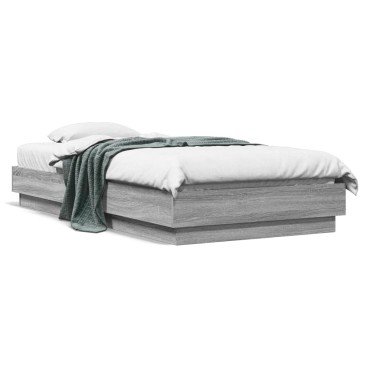 vidaXL Πλαίσιο Κρεβατιού Γκρι Sonoma 75x190 εκ. Επεξεργασμένο Ξύλο