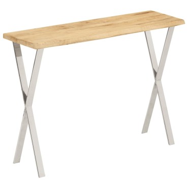 vidaXL Τραπέζι Κονσόλα με Live Edge 105x33x76cm Μασίφ Ξύλο Μάνγκο