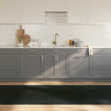 vidaXL Χαλί Ορθογώνιο Γκρι 100x300cm Μπαμπού