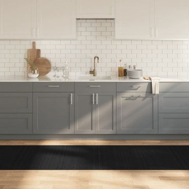 vidaXL Χαλί Ορθογώνιο Μαύρο 80x500cm Μπαμπού